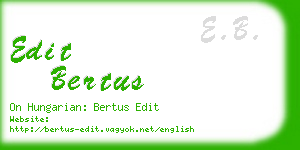 edit bertus business card